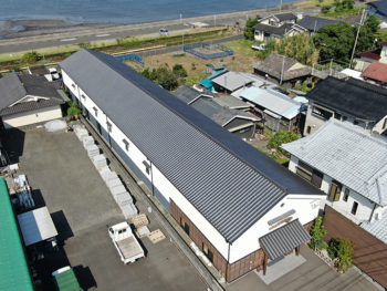 指宿市 大山甚七商店長期貯蔵庫 新築屋根工事事例